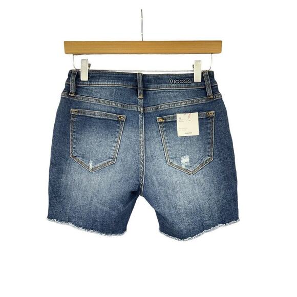 Vigoss Marley Mid Rise Midi Length Denim Shorts Womens 26 New - Picture 3 of 8
